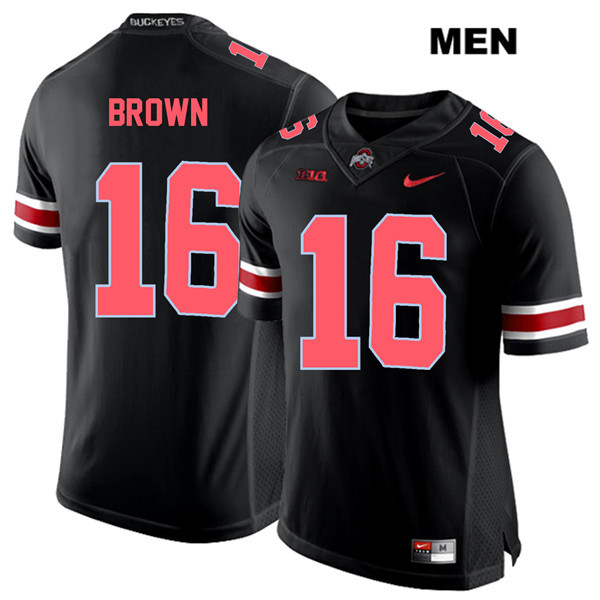 Ohio State Buckeyes Men's Cameron Brown #16 Red Number Black Authentic Nike College NCAA Stitched Football Jersey CX19K88LD